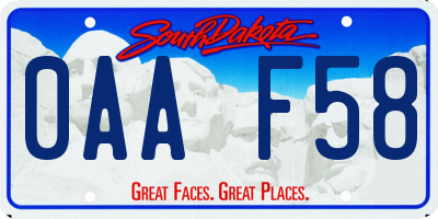 SD license plate 0AAF58