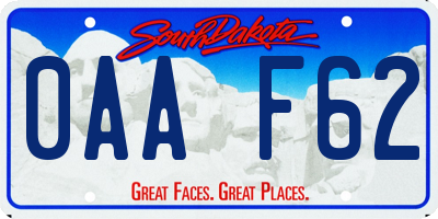 SD license plate 0AAF62
