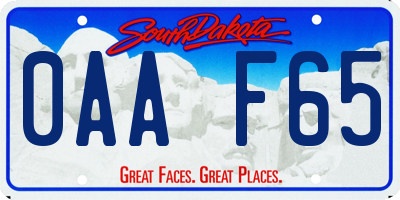 SD license plate 0AAF65