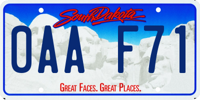 SD license plate 0AAF71