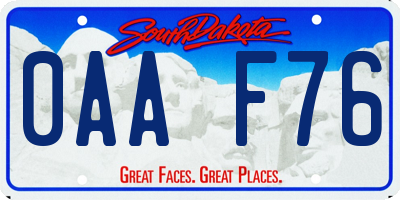 SD license plate 0AAF76