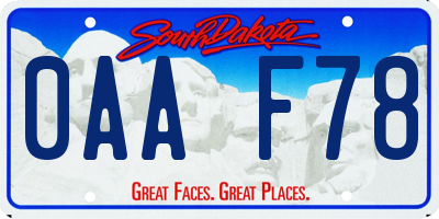 SD license plate 0AAF78