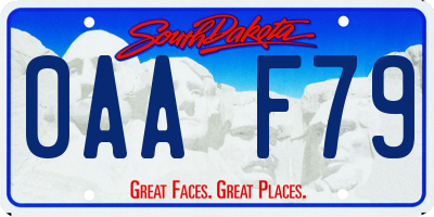 SD license plate 0AAF79