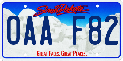 SD license plate 0AAF82