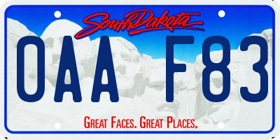 SD license plate 0AAF83