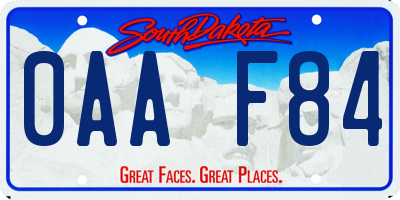 SD license plate 0AAF84