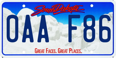 SD license plate 0AAF86