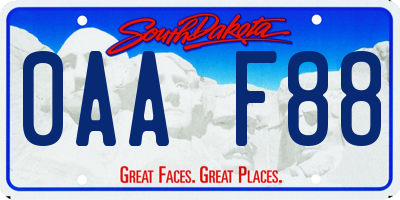 SD license plate 0AAF88