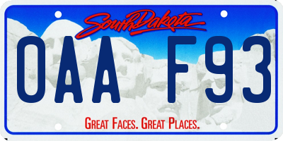 SD license plate 0AAF93