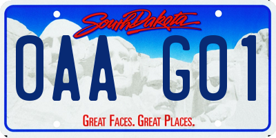 SD license plate 0AAG01