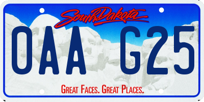 SD license plate 0AAG25