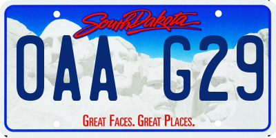 SD license plate 0AAG29