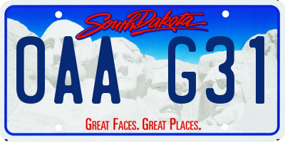 SD license plate 0AAG31