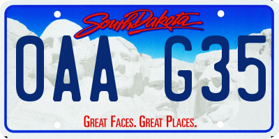 SD license plate 0AAG35