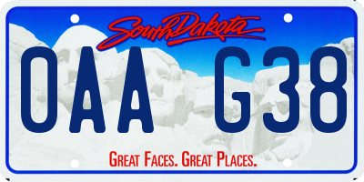 SD license plate 0AAG38