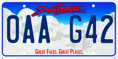 SD license plate 0AAG42