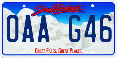 SD license plate 0AAG46