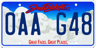SD license plate 0AAG48