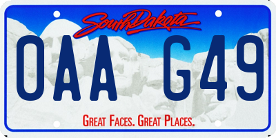 SD license plate 0AAG49