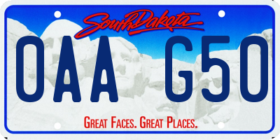 SD license plate 0AAG50