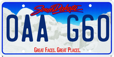 SD license plate 0AAG60