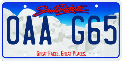 SD license plate 0AAG65