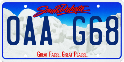 SD license plate 0AAG68