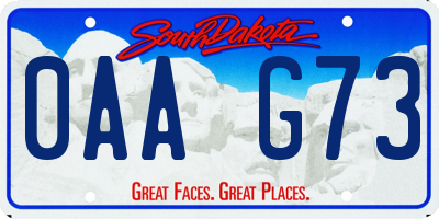 SD license plate 0AAG73
