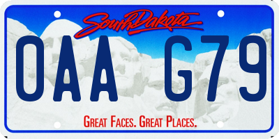 SD license plate 0AAG79