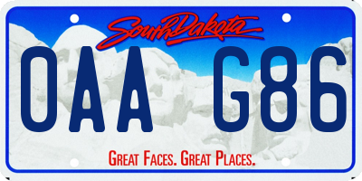 SD license plate 0AAG86