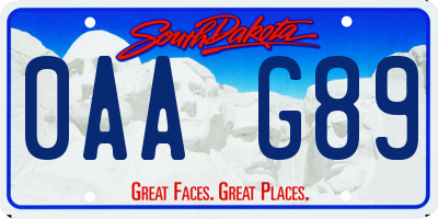 SD license plate 0AAG89