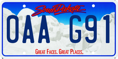 SD license plate 0AAG91