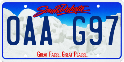 SD license plate 0AAG97