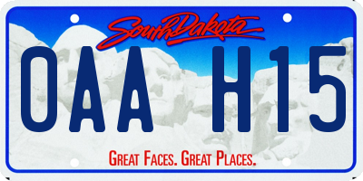 SD license plate 0AAH15