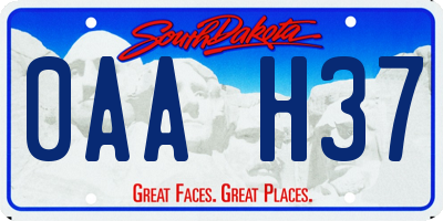 SD license plate 0AAH37