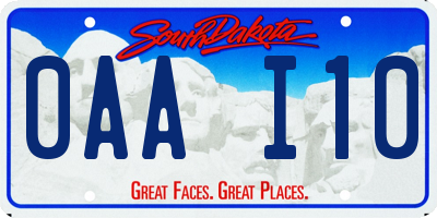 SD license plate 0AAI10