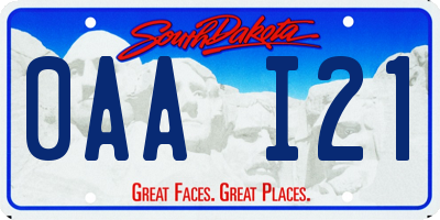 SD license plate 0AAI21