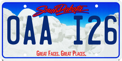 SD license plate 0AAI26