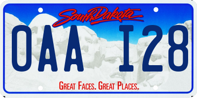 SD license plate 0AAI28