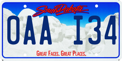 SD license plate 0AAI34