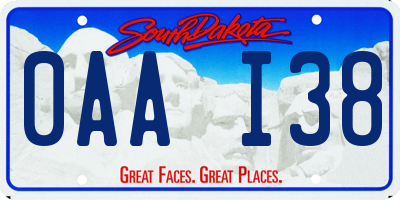 SD license plate 0AAI38