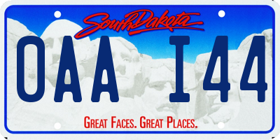 SD license plate 0AAI44