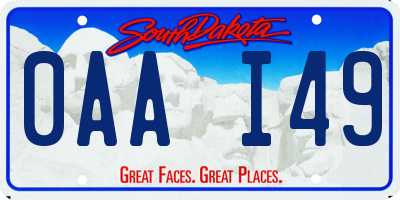 SD license plate 0AAI49