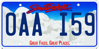 SD license plate 0AAI59