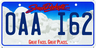 SD license plate 0AAI62