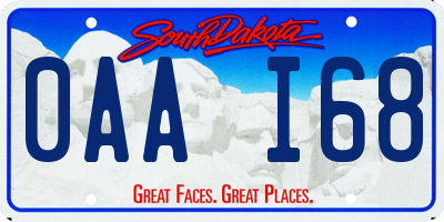 SD license plate 0AAI68