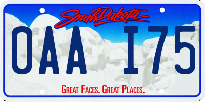 SD license plate 0AAI75