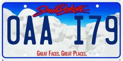 SD license plate 0AAI79