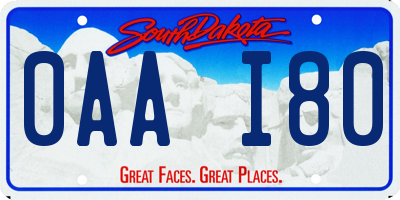 SD license plate 0AAI80