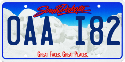 SD license plate 0AAI82